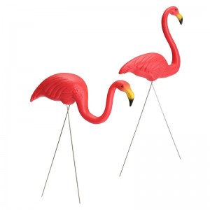 Pink Flamingo Plaisteacha Plaisteacha Gairdín Ornáidí Ealaíne Lawn Decor Toy Retro