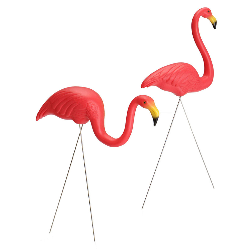 Pink Flamingo Plaisteacha Plaisteacha Gairdín Ornáidí Ealaíne Lawn Decor Toy Retro