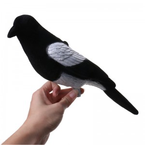 Plaisteacha Flocked Magpie Decoy Bait Lámhach Gaiste Decoying Fiach Decoy Éan le haghaidh gabhálais fiaigh amuigh faoin aer